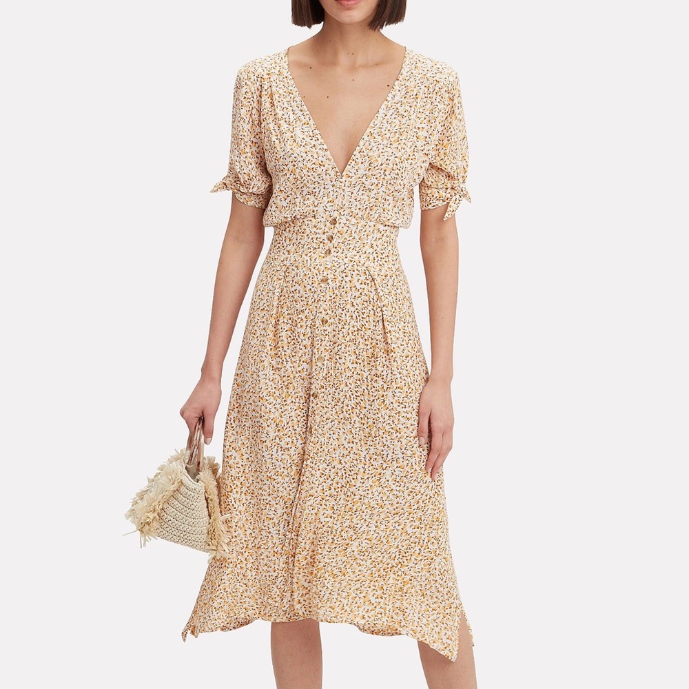 Faithful the Brand Floral Print Button Midi Dress